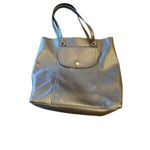 Steve Madden Black Faux Leather Shoulder Bag Tote Minimalist Classisc